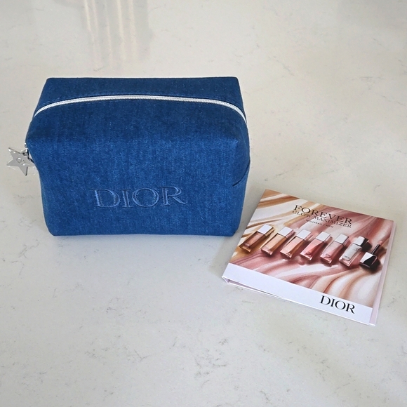 New never used DIOR denim bag ..the "It bag" Dior denim pouch bag Star - Picture 1 of 6